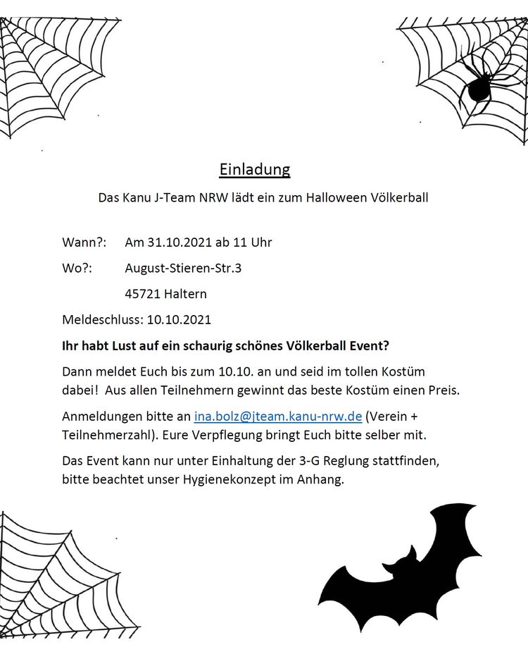 Einladung Halloween Völkerball J Team